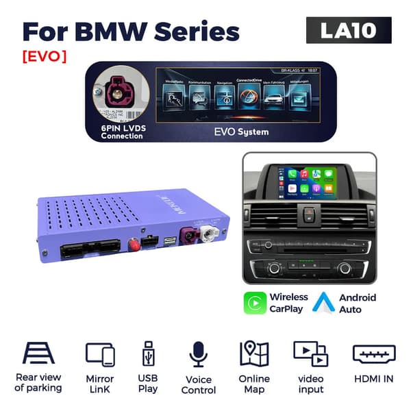 Carplay og Android Auto Dekoder, Trådløs Forbindelse, Video Support,LA10-BMEVO