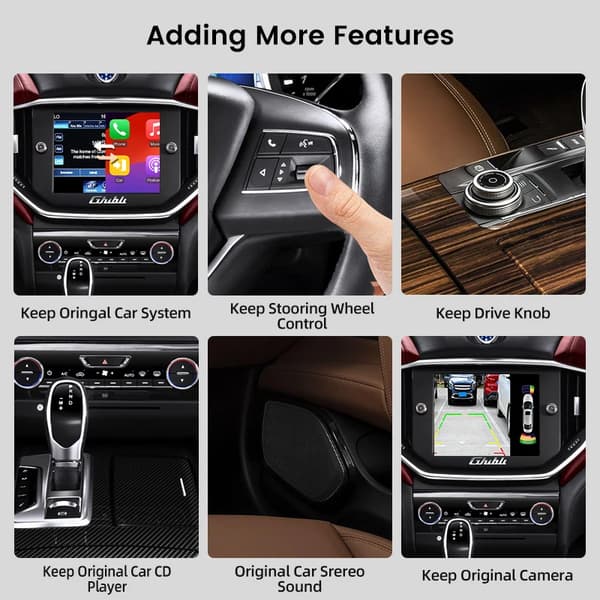 Gränssnittsadapter, Trådlös CarPlay, Android Auto-kompatibilitet,för Maserati