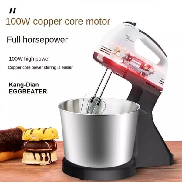 Elektrisk Stand Mixer, 7 Hastighedsindstillinger, 2L Kapacitet,sort