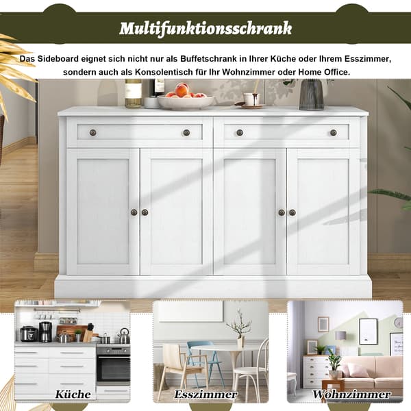 Skåp, Elegant Design, Mångsidig Förvaring,Antikvit - Spånskiva