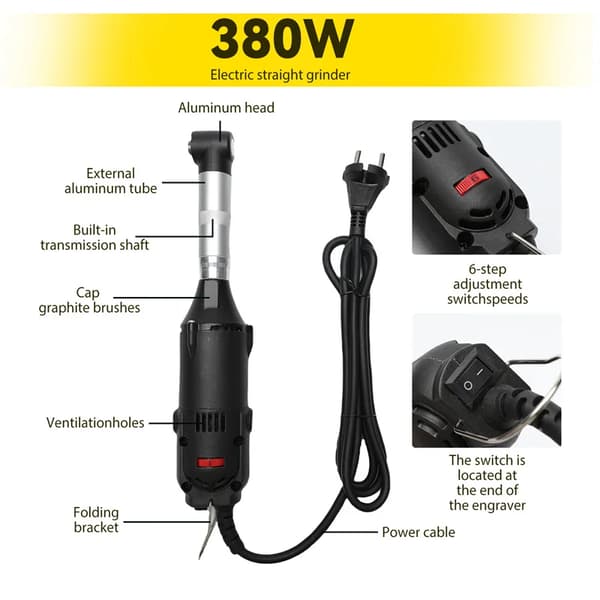 Elektrisk Mølle, 350W Effekt, 6 Variable Hastigheder,350W