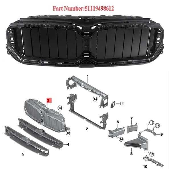 Grill, Holdbart ABS-plast, Nem installation,sort