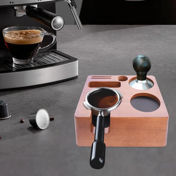 Kaffetampestation, Akacietræ, Borddesign,Brun