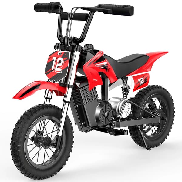 Lasten E-Moto-lelu, 3 nopeusasetusta, kaksoispysäytys,Punainen