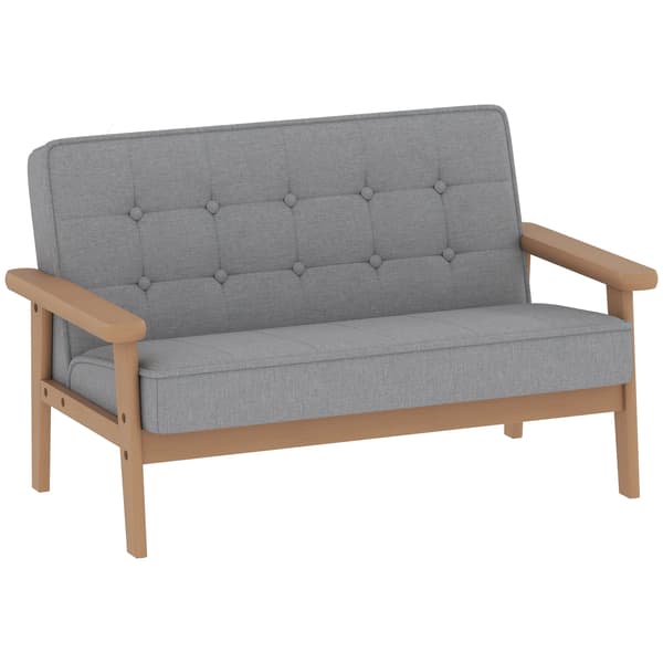 Barnsoffa, Mjukt Plyschmaterial, Robust Träram, LJUSGRÅ