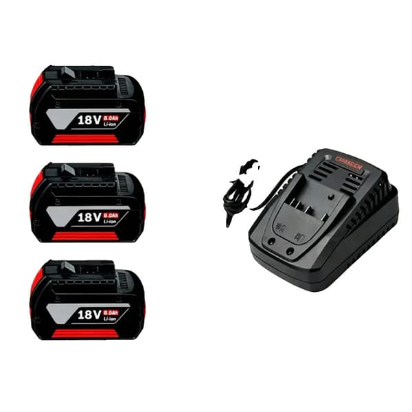 Erstatningsbatteri, 18V, 8000mAh kapacitet,3PCS-Oplader, 18V-b