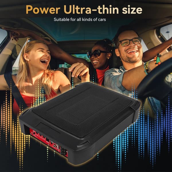 Bilsubwoofer, Slim Design, Hög Effektutgång,8"