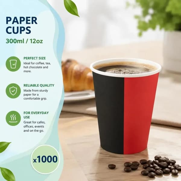 Papirkopper, 12oz kapacitet, holdbar papirkonstruktion,hær grøn