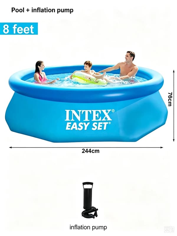 Oppustelig Swimmingpool, Nem Opsætning, Holdbare Materialer,Pool Luftpumpe