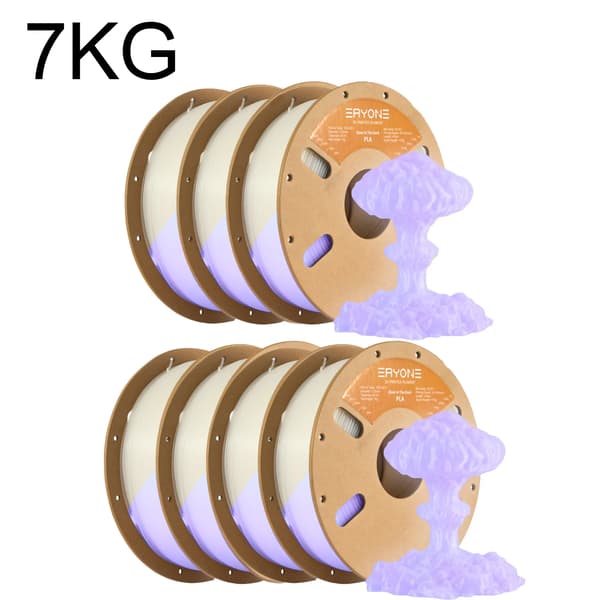 3D-printer filament, PLA-material, lyser i mørket,Lilla-7kg