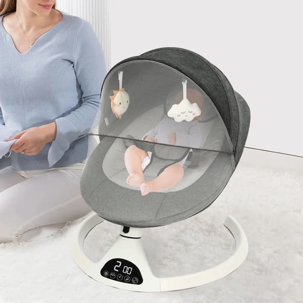 Babysving, Bluetooth Kontrol, 10 kg Belastning,GRÅ