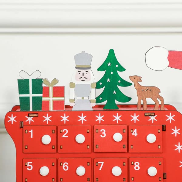Julekalender, 24 Rum, Julemand Design,L, Rød