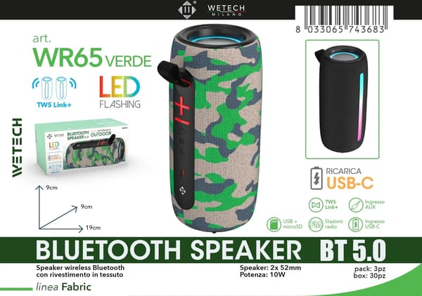 Bluetooth-kaiutin, 10W teho, vedenkestävä,WR65V