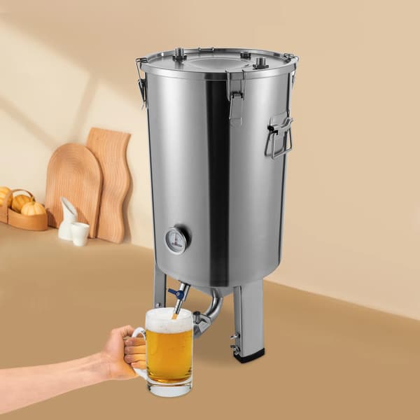 Fermenteringstank, 304 rostfritt stål, inbyggd termometer,Silver