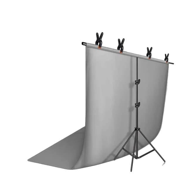 Baggrundsstøtte, Justerbar Tripod, Nem Samling,2x2M Grå
