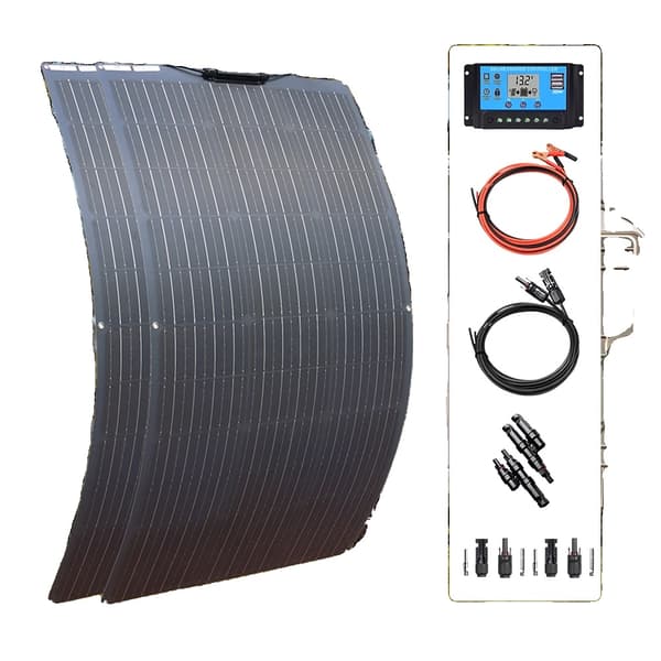 Flexibelt solpanel kit, hög effektivitet monokristallin, enkel installation.,12V 24V 200W kit