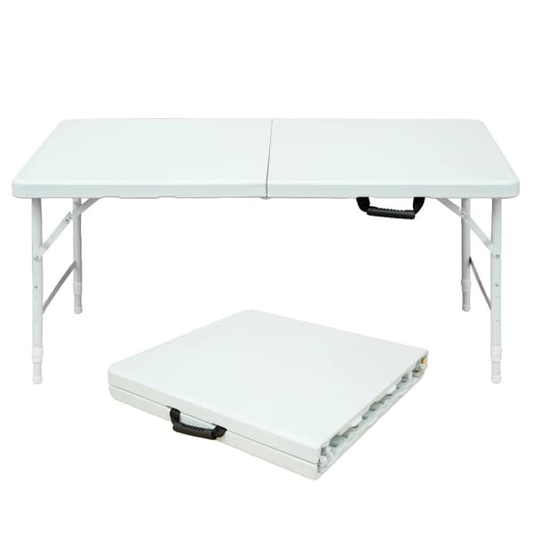 Fällbart Bord, Justerbar Höjd, Robust Design, Vit
