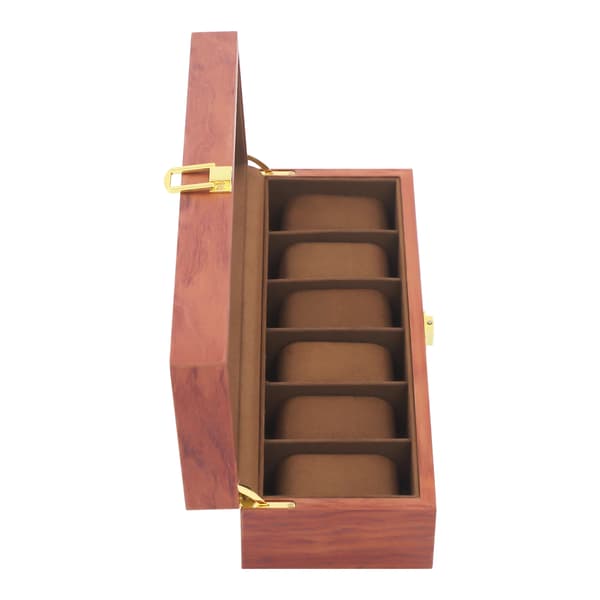 Urkasse, Elegant Display, Sikker Låsemekanisme,Brun, 6 slots