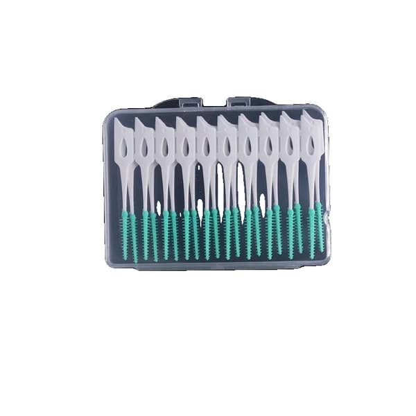 Interdentalborste, Mjuka Silikonborst, 200 Pack,20st Grön