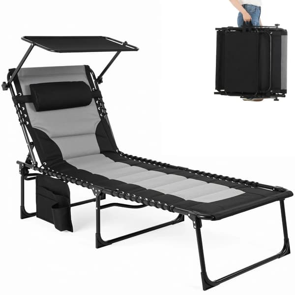 Utomhus Loungestol, Fällbar, 5-Position Justerbar,1Pcs 200x68x35cm