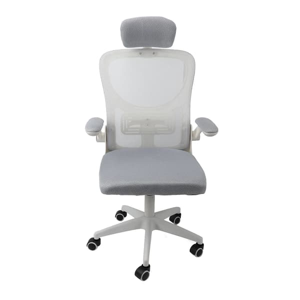 Kontorstol, Åndbar Design, Ergonomisk Lændestøtte,LYS GRÅ