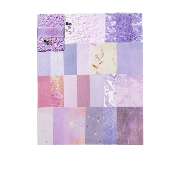 Scrapbookmaterial, Handgjort Texturerat Papper, Blandat Set,Lila Serien