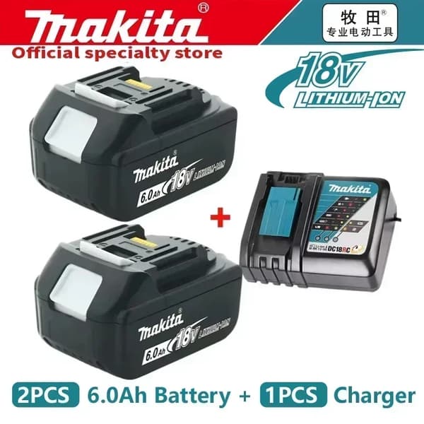 Batteri, 18V, 6000mAh, 6.0Ahx2 LaddareX1