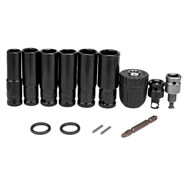Slagnøgleadapterkit, Alsidige Størrelser, Holdbar Metal Konstruktion,14Pcs Hexs Socket