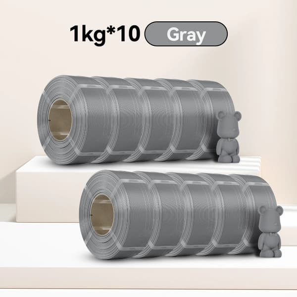 3D-skrivarfilament, PLA-material, 1,75 mm diameter,10Rulle Grå
