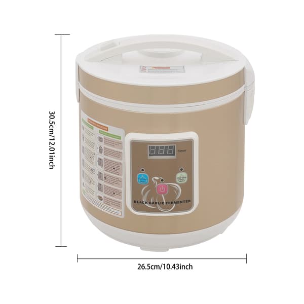 Sort Hvidløg Fermentator, 90W Effekt, 6L Kapacitet,Guld