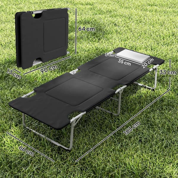 Campingbed, Lättviktsdesign, Robust Stålram,armégrön