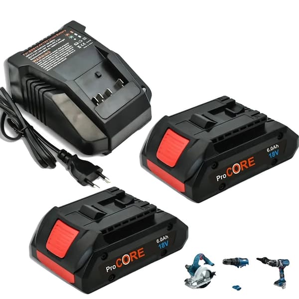 Batteri, 6.0Ah kapacitet, 18V spænding,6.0Ahx2 Opladerx1