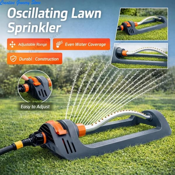 Trädgårdssprinkler, Automatisk Oscillerande Mekanism, 19 Munstycken,grå