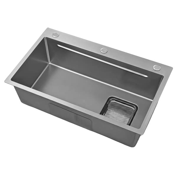 Køkkenvask, Rustfrit Stål, Støjdæmpet Design,Sølv
