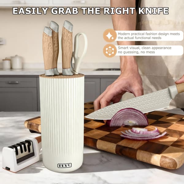 Køkkenkniv Sæt, Rustfrit Stål, Miljøvenligt Design,7stk