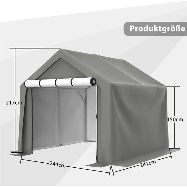 Utomhusförvaringsrum, Vattentät design, Rullport,Mörkgrå, 8x8ft