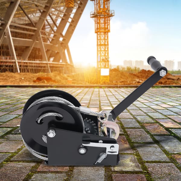 Håndvinsch, 3500 lbs kapacitet, ergonomisk design,sort, 10M kabel