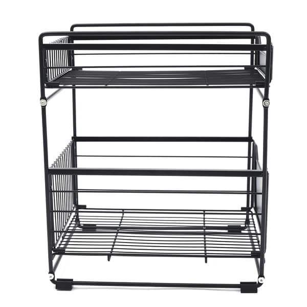 Under Sink Organizer, 2 niveau, Fritstående design,sort