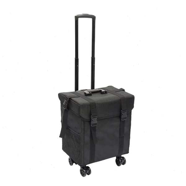 Makeup Organizer, Holdbar Multi-Layer Design, Bærbar med Hjul,sort