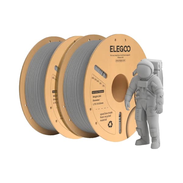 PLA+ Filament, 1,75 mm, Høj Styrke og Stødmodstand,Grå 2kg