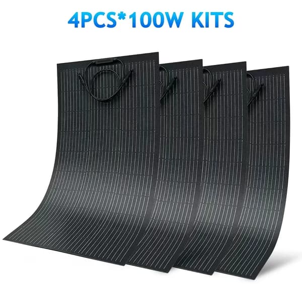 Solpanel, Fleksibelt Design, Høj Effektivitet,Fleksibel 4PCS-100w