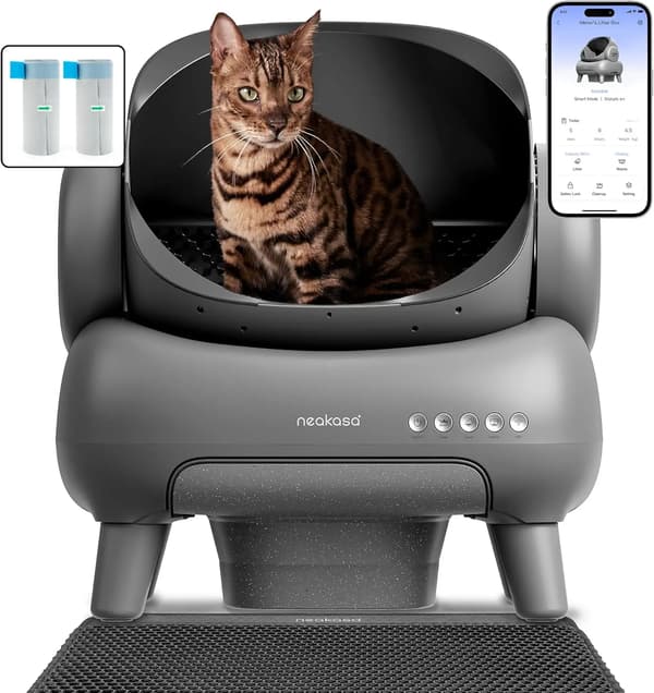 Katte Toalett, Selv-Rensende, Rummelig Design, Kattegrus Mat Til Flere Katte, GRÅ