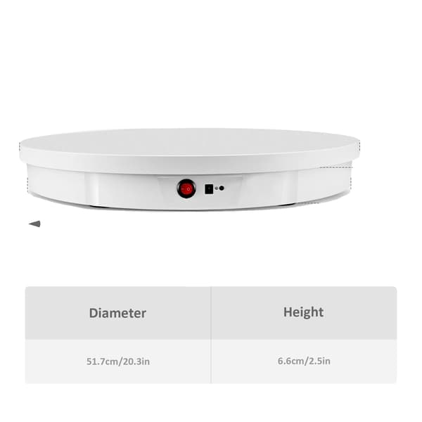 Roterande Displayställ, 360° Vridbord, Lättviktsdesign,VIT