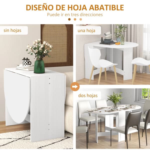 Matbord, Vikbar Design, Modern Stil, 163x80x75 cm, VIT