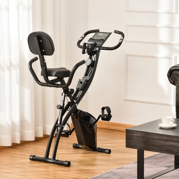 Träningscykel, Justerbart motstånd, Fällbar design,Svart