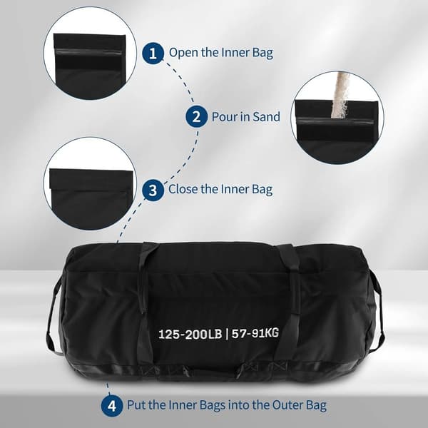 Træningssandpose, Justerbar Vægt, Robust Design,125-200lb