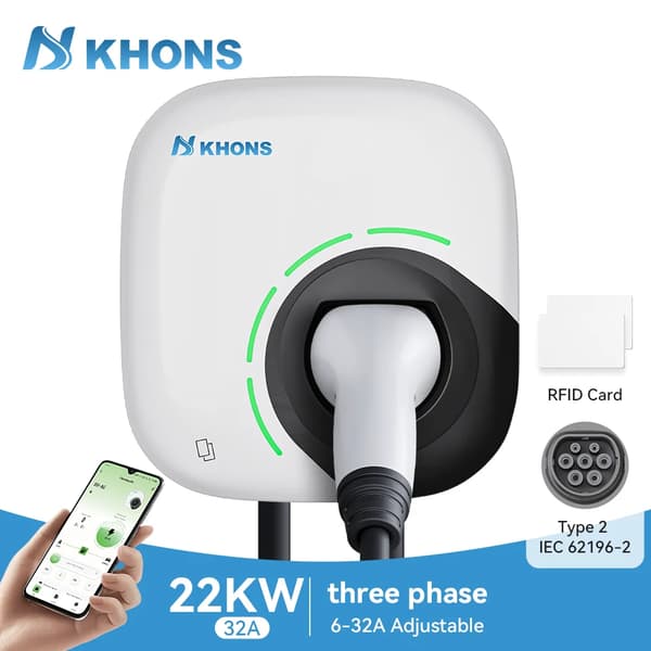 EV-laddare, 22 kW effekt, smarta kontrollfunktioner,Typ2, 22KW 32A 3Fas