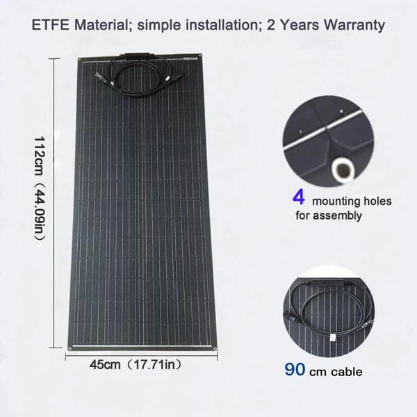 Solpanel, Monokristallin, Hög Effektivitet,2st 100W