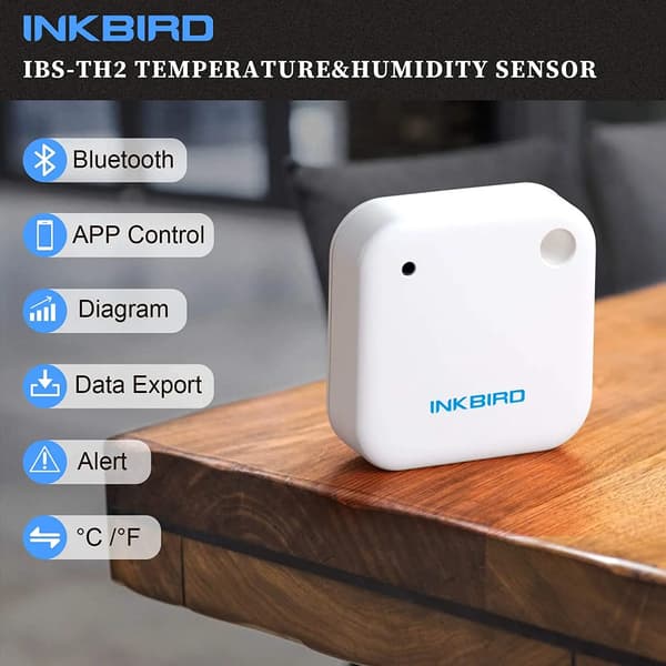Temperatursensor, Bluetooth-anslutning, vattentålig design,IBS-TH2 Termometer