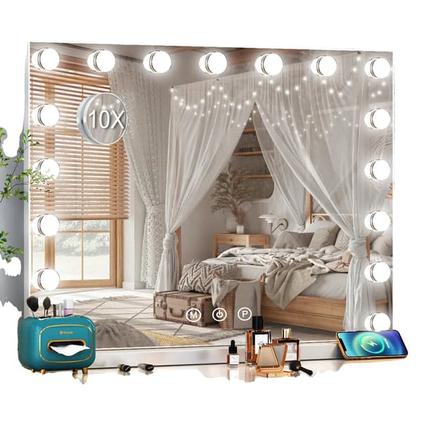 Sminkspegel, dimbar LED-belysning, touchkontroll,VIT